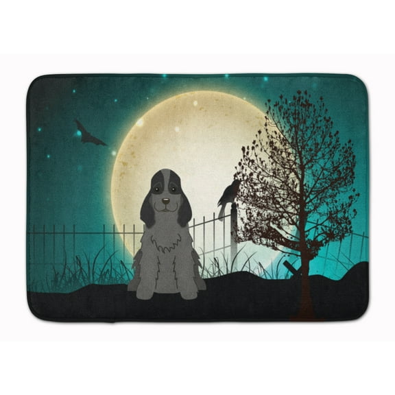 Halloween Scary Cocker Spaniel Black Machine Washable Memory Foam Mat