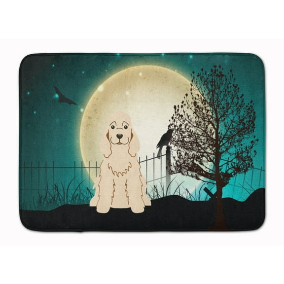 Halloween Scary Cocker Spaniel Buff Machine Washable Memory Foam Mat