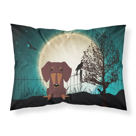 Halloween Scary Dachshund Chocolate Fabric Standard Pillowcase