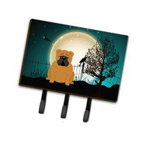 Halloween Scary English Bulldog Red Leash or Key Holder