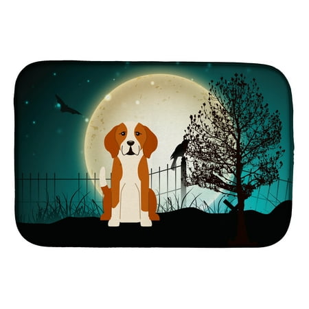 Halloween Scary English Foxhound Dish Drying Mat
