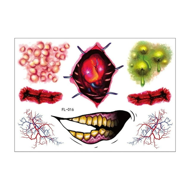 Halloween Scary Face Makeup Party Design Stickers Fall Deocr