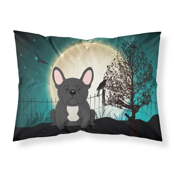 Halloween Scary French Bulldog Black Fabric Standard Pillowcase
