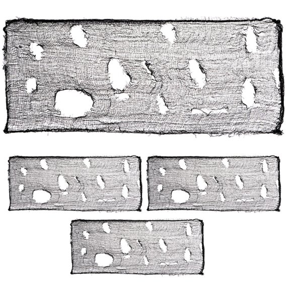 TABLZONE 4Pcs Black Gauze Cloth Spooky Netting for Party Indoor Outdoor Decoration