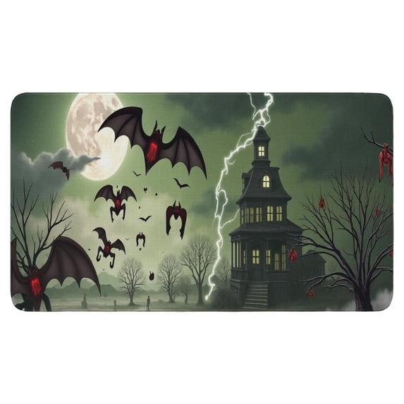 Halloween Scary Ghost Welcome Doormat,Durable Absorbent Floor Entryway Rug 17x30 Inch Pumpkin Skull Bat Spider Floor Mat for Outdoor Entrance Entry Entryway