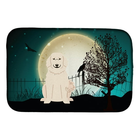 Halloween Scary Great Pyrenese Dish Drying Mat