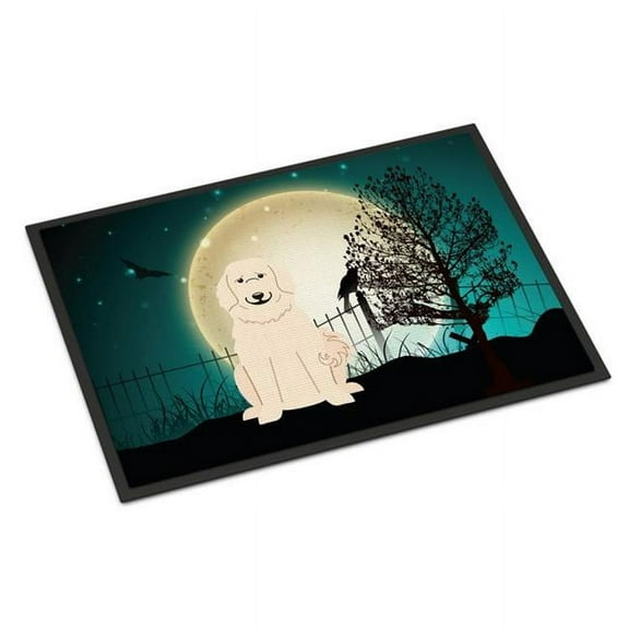 Halloween Scary Great Pyrenese Indoor or Outdoor Mat 24 x 0.25 x 36 in.