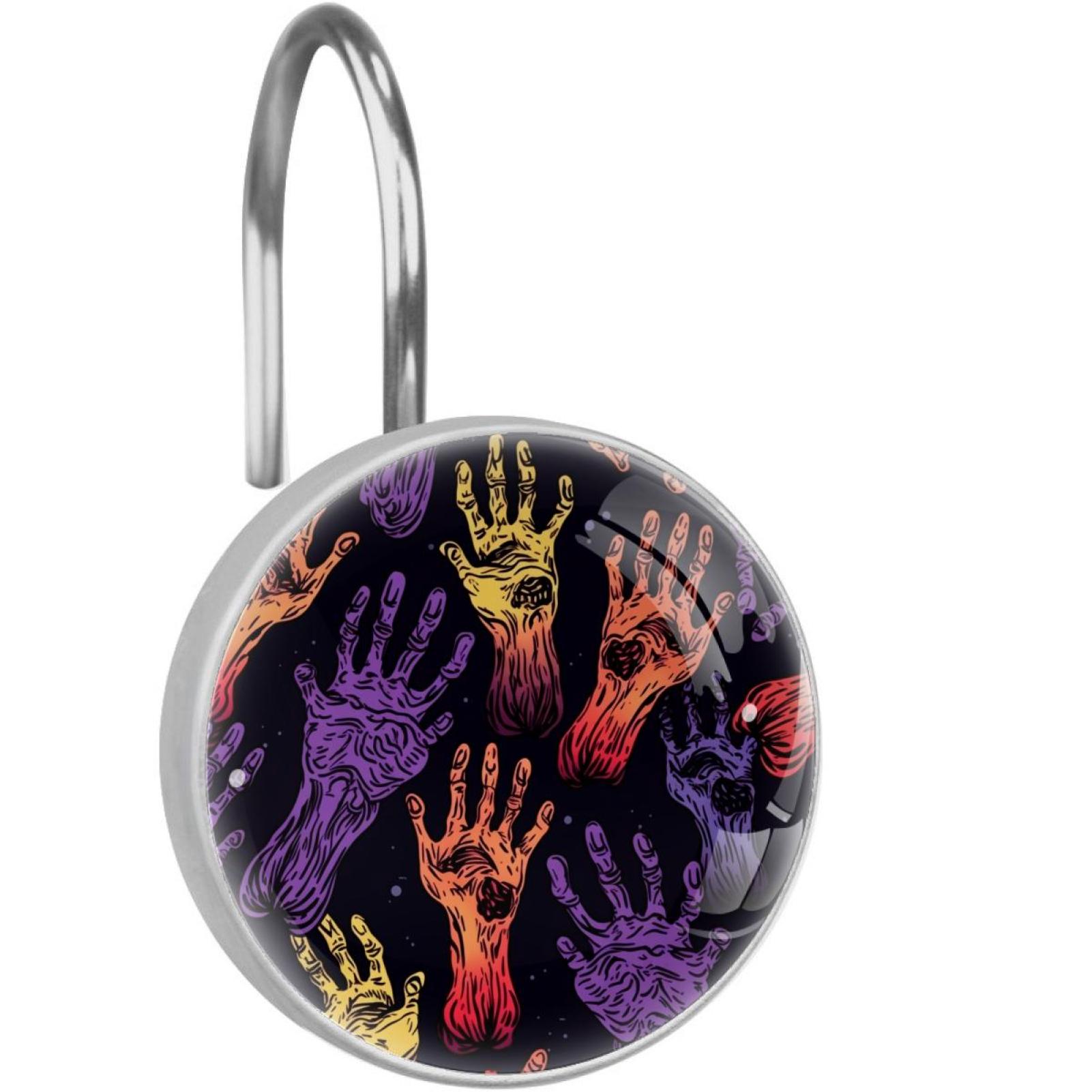 Halloween Scary Hands Shower Curtain Hooks （Set of 12） for Home Hotel ...