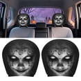 thumbnail image 1 of Halloween Scary Horror Demon Face Car Headrest Covers 2 Pack Universal Stretch Fabric Seat Head Rest Protector Spooky Skeleton Witch Printed Car Interior Decorations for Halloween Auto Decor, 1 of 4