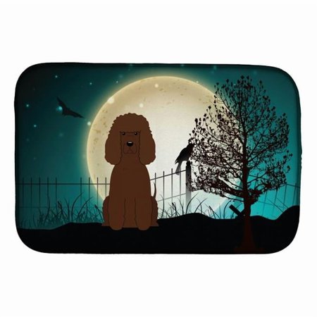 Halloween Scary Irish Water Spaniel Dish Drying Mat