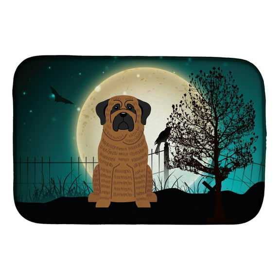Halloween Scary Mastiff Brindle Dish Drying Mat