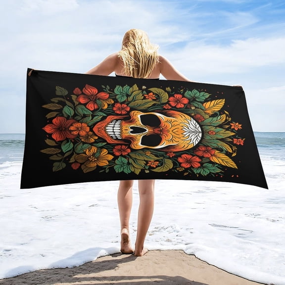 Halloween Scary Night Full Moon Oversized -Washed Lightweight Quick Dry Beach Towels - 32"x63"