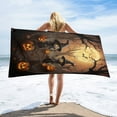 thumbnail image 1 of Halloween Scary Night Full Moon Oversized -Washed Lightweight Quick Dry Beach Towels - 32"x63", 1 of 7