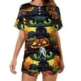 thumbnail image 1 of Halloween Scary Night Full Moon Pajamas Set Womens Loungewear Sleepwear 2 Piece PJ Sets, 1 of 7