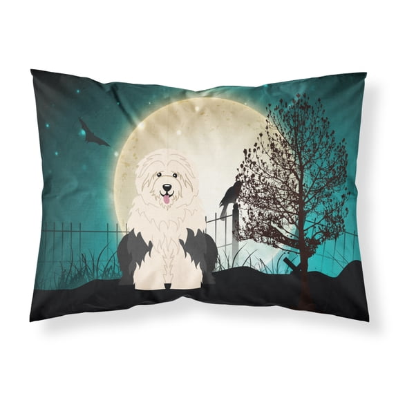 Halloween Scary Old English Sheepdog Fabric Standard Pillowcase