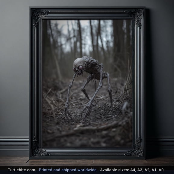 Halloween Scary Pictures Creature In The Dawn Horror Creepy Stuff Spooky Dark Weird Poster , Poster Print Only
