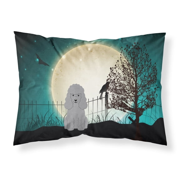 Halloween Scary Poodle Silver Fabric Standard Pillowcase