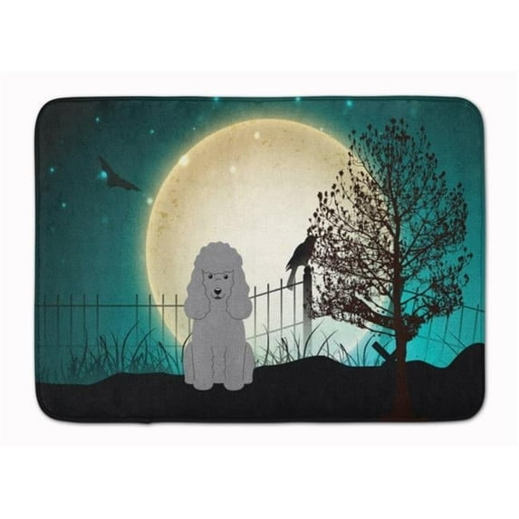 Halloween Scary Poodle Silver Machine Washable Memory Foam Mat