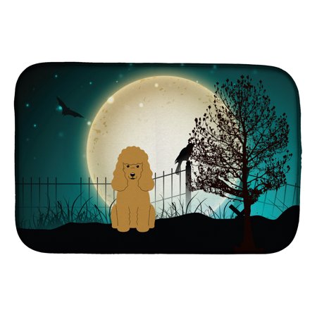 Halloween Scary Poodle Tan Dish Drying Mat