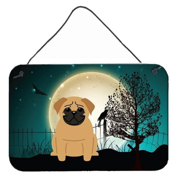 Halloween Scary Pug Brown Wall or Door Hanging Prints
