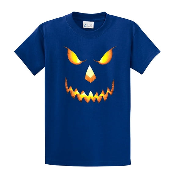 Halloween Scary Pumpkin Face Jack-o-lantern Trick-or-Treating Spooky Men's Short Sleeve T-shirt-Royal-XXXL