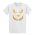 thumbnail image 1 of Halloween Scary Pumpkin Face Jack-o-lantern Trick-or-Treating Spooky Men's Short Sleeve T-shirt-White-Medium, 1 of 4