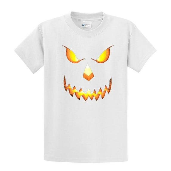 Halloween Scary Pumpkin Face Jack-o-lantern Trick-or-Treating Spooky Men's Short Sleeve T-shirt-White-Medium