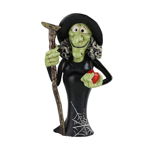 Halloween Scary Pumpkin Witch Figures — Bold Hues with Creepy Shadows, Halloween Decorations for Halloween Parties & Trick or Treat Nights — great for Haunted House Setups with spooky setups
