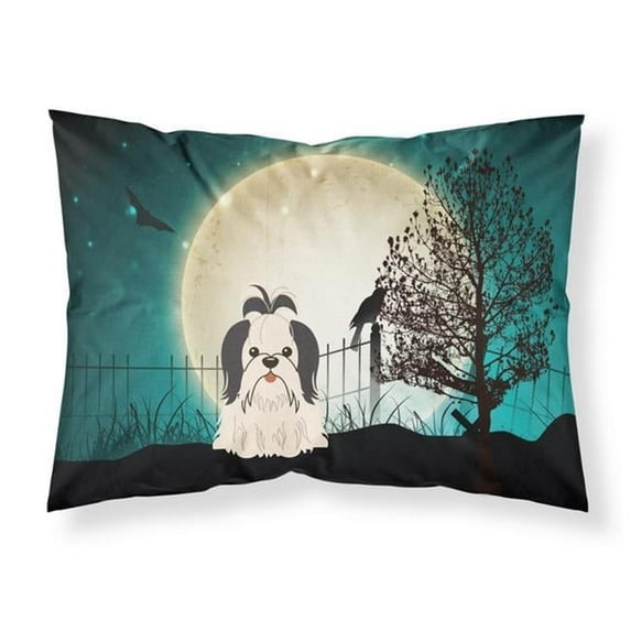 Halloween Scary Shih Tzu Black White Fabric Standard Pillowcase, 20.5 x 0.25 x 30 in.