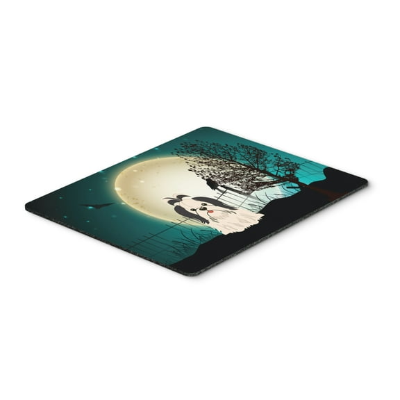 Halloween Scary Shih Tzu Black White Mouse Pad Hot Pad or Trivet