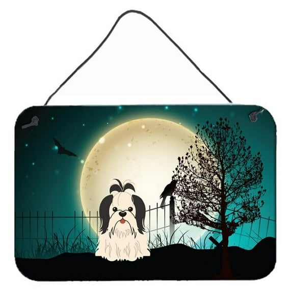 Halloween Scary Shih Tzu Black & White Wall or Door Hanging Prints