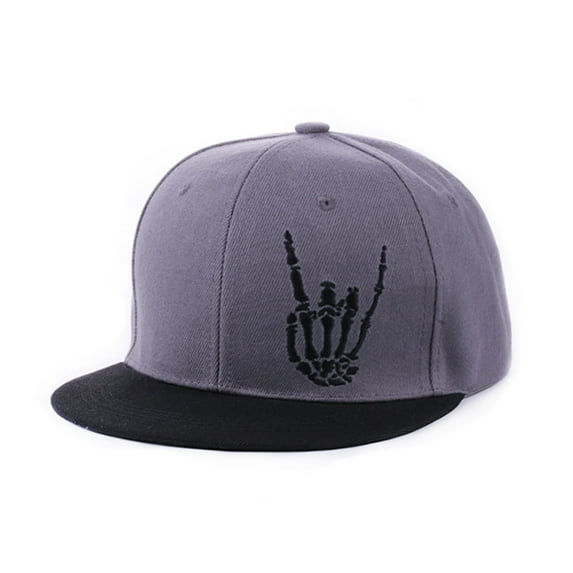 Halloween Scary Skull-Printed Caps Snapback Hats For Men Baseball Cap Adjustable Flat Bill Trucker Dad Hat Skeleton Hand Snap Backpack Skateboard Hats For Boys