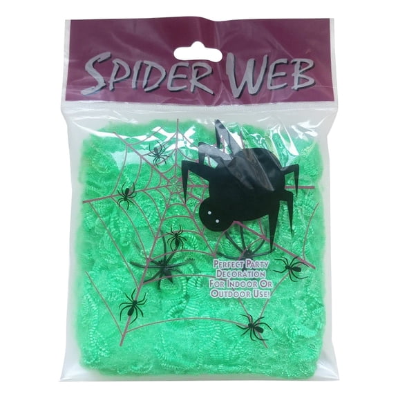 Halloween Scary Spider Webs — Stretch Webs with Haunted Shadows, Halloween Decorations for Porch Ceilings, Tree Branches & Entryway Displays for Halloween with eerie night atmosphere