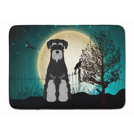 Halloween Scary Standard Schnauzer Black Grey Machine Washable Memory Foam Mat