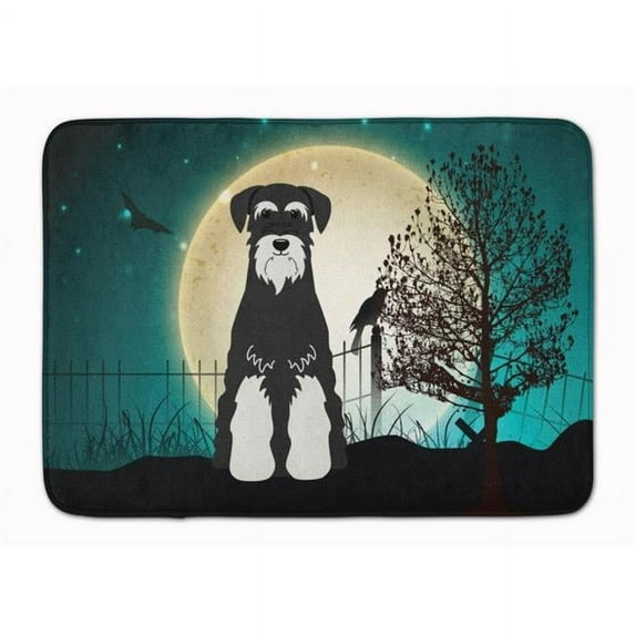 Halloween Scary Standard Schnauzer Machine Washable Memory Foam Mat