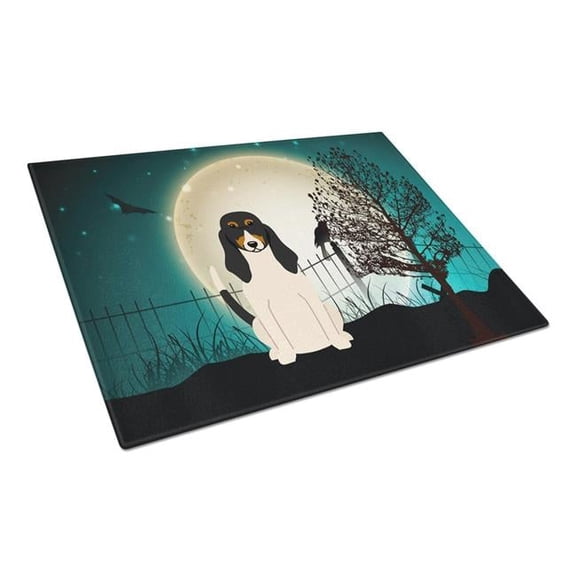 Halloween Scary Swiss Hound Glass Cutting Board - Large