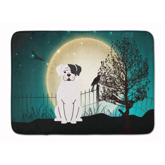 Halloween Scary White Boxer Cooper Machine Washable Memory Foam Mat