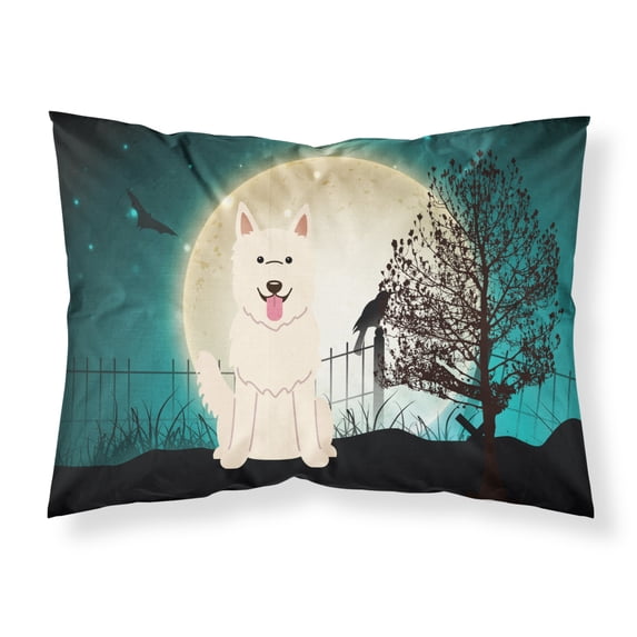 Halloween Scary White German Shepherd Fabric Standard Pillowcase
