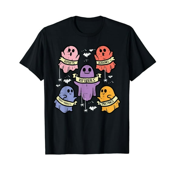 Halloween School Counselor Ghost Social Worker Costume Women T-Shirt