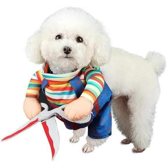 Halloween Scissors Style Doll Dog Costume for Cat Puppy and Medium Size Dog, Pet Adjustable Doll Funny Special Clothes Cosplay Party Pet Clothes Christmas Costume