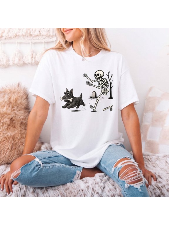 Halloween Scottie Dog Scottish Terrier Holiday T-Shirt, Size S-5XL