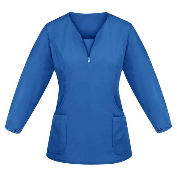 Halloween Scrubs for Women Scrub Tops Women Stretchy Christmas Shirts for Women with Pockets Royal Blue Size 3XL