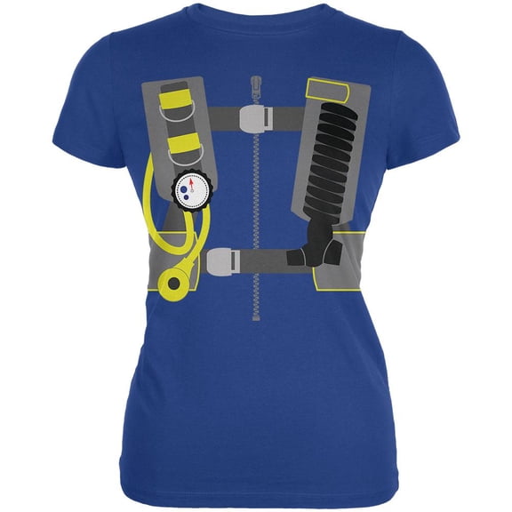 Halloween - Scuba Diver Costume Juniors Soft T Shirt Royal 2XL