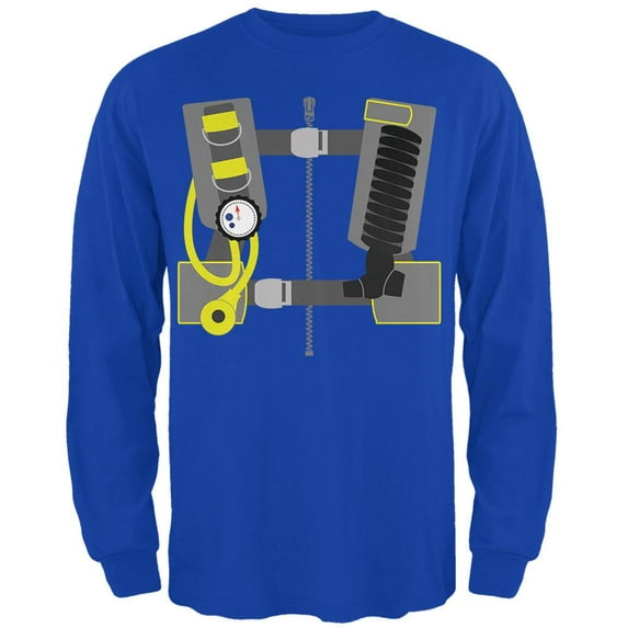 Halloween - Scuba Diver Costume Mens Long Sleeve T Shirt Royal X-LG