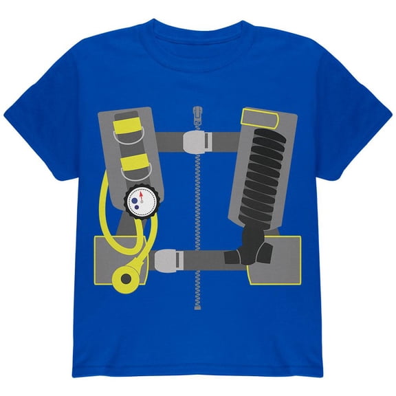 Halloween - Scuba Diver Costume Youth T Shirt Royal YXL