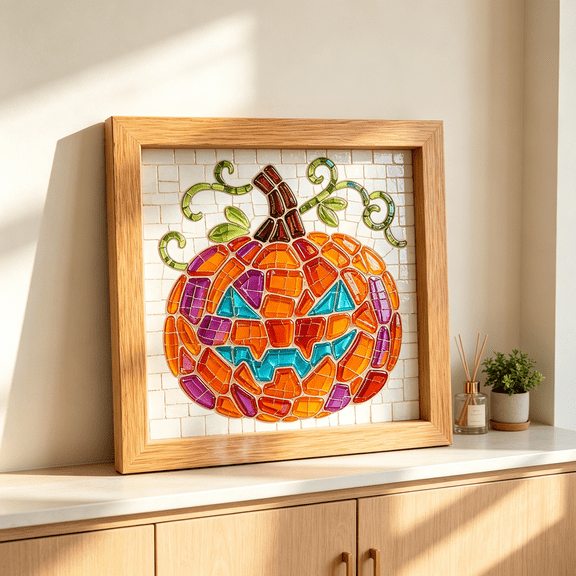 Halloween Sea Glass Painting Kit, Craft Kits for Adults, Relaxing Sea Glass Art DIY Handcraft, Create Eye‑Catching Halloween Decorations Indoor for Spooky Fall Season Home Vibe-D