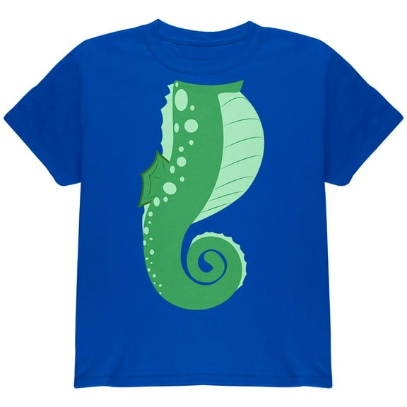 Halloween Seahorse Costume Green Youth T Shirt Royal YMD