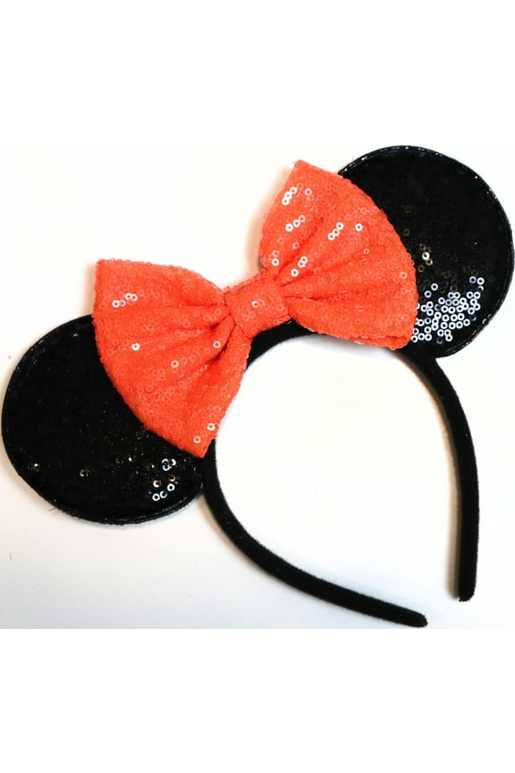Halloween Sequin Minnie Ears Orange Mickey Sequin Halloween Ears Orange Mickey Ears