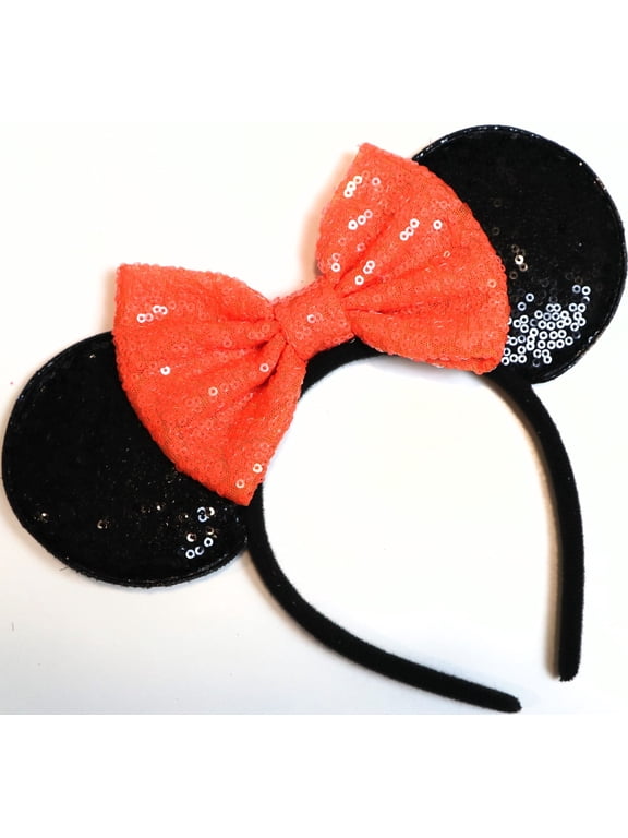 Halloween Sequin Minnie Ears Orange Mickey Sequin Halloween Ears Orange Mickey Ears