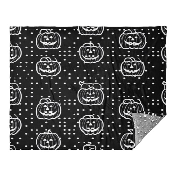 Halloween Series Jack O' Lanterns Camping Blankets Bed Throws and Cozy Travel Blanket Fluorescence 70x55in Double Sided